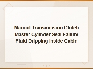 Diagnosing Cabin Fluid Leaks From Clutch Master Cylinder Seal Failure